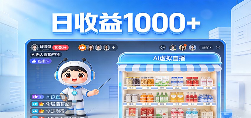不用露脸不用说话，24小时自动卖货赚钱，全天自动直播，收益看得见-鑫梵淘