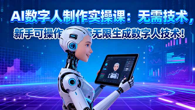 AI数字人制作实操课：无需技术，新手可操作，免费无限生成数字人技术！-鑫梵淘