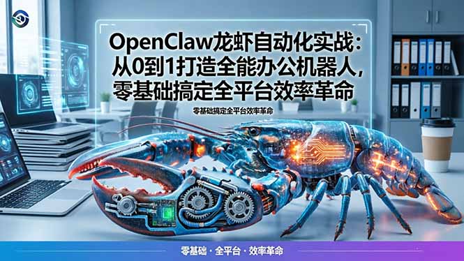 OpenClaw龙虾自动化实战：从0到1打造全能办公机器人，零基础搞定全平台效率革命-鑫梵淘