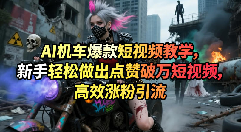 AI机车爆款短视频教学，新手轻松做出点赞破万短视频，高效涨粉引流-鑫梵淘