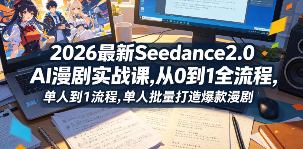 2026最新Seedance2.0 AI漫剧实战课,，从0到1全流程，单人批量打造爆款漫剧-鑫梵淘