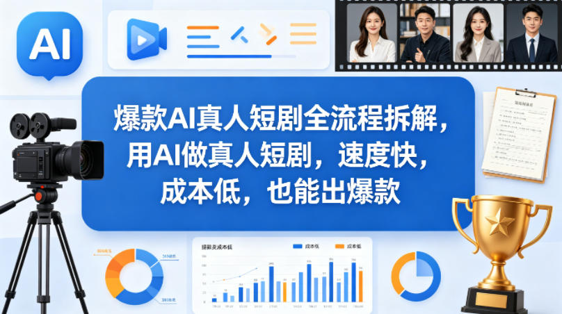爆款AI真人短剧全流程拆解，用AI做真人短剧，速度快，成本低，也能出爆款-鑫梵淘