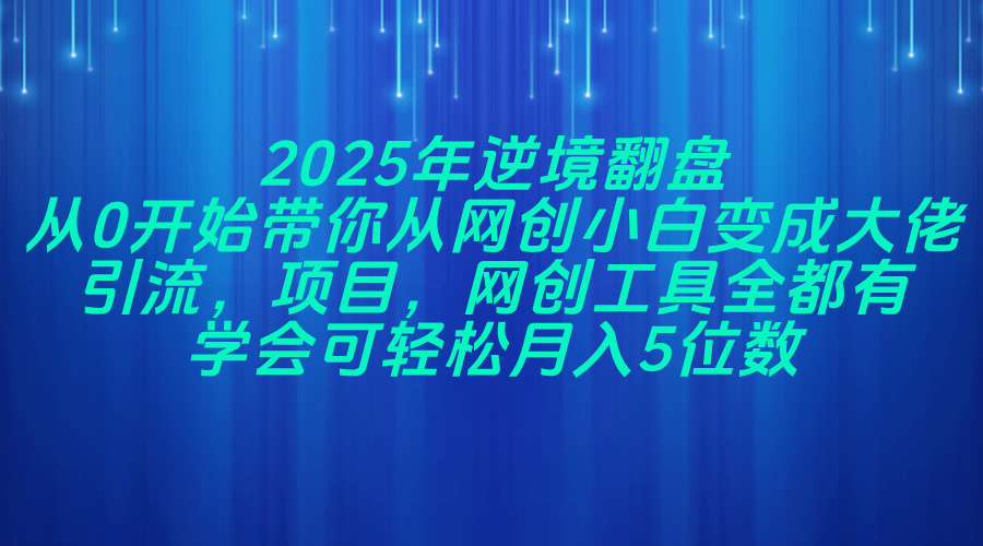 2025年逆境翻盘，从0开始带你从网创小白变成大佬，引流，项目，网创工…-鑫梵淘