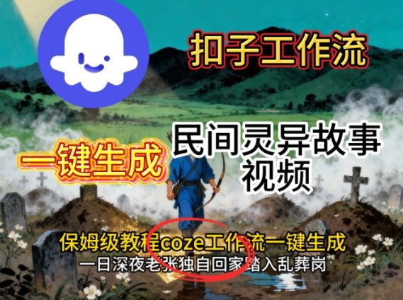 Coze扣子工作流一键生成民间灵异故事视频，保姆级教程搭建教学-鑫梵淘