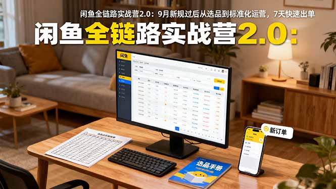 闲鱼全链路实战营2.0：9月新规过后从选品到标准化运营，7天快速出单-鑫梵淘