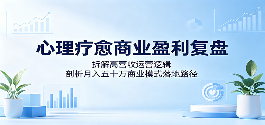 心理疗愈商业盈利复盘：拆解高营收运营逻辑，剖析月入五十万商业模式落地路径-鑫梵淘