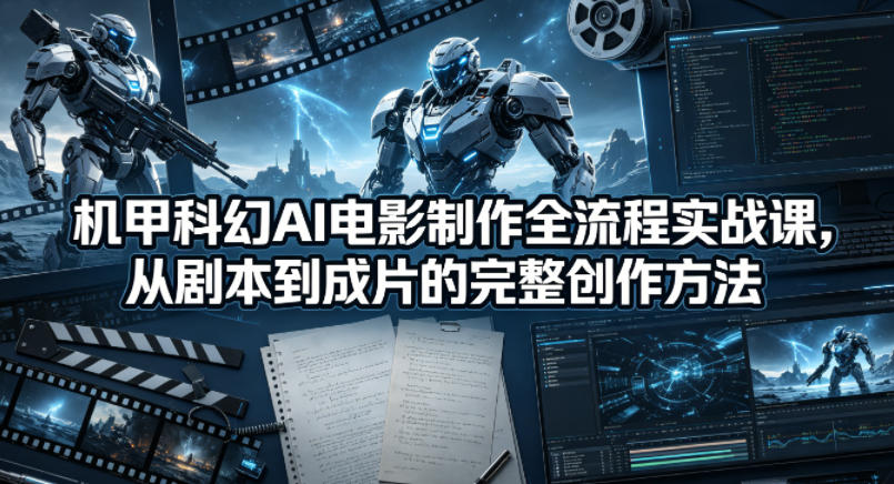 机甲科幻AI电影制作全流程实战课，从剧本到成片的完整创作方法-鑫梵淘