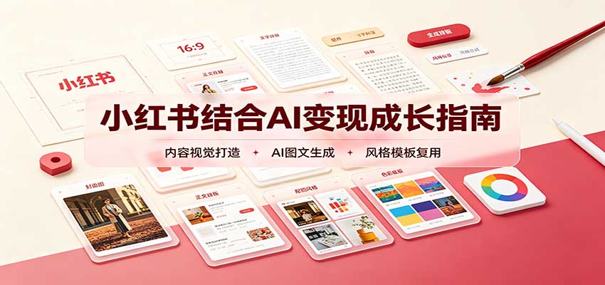 小红书结合AI变现成长指南：账号精准定位，内容视觉打造，搭建可复制流量获客体系-鑫梵淘