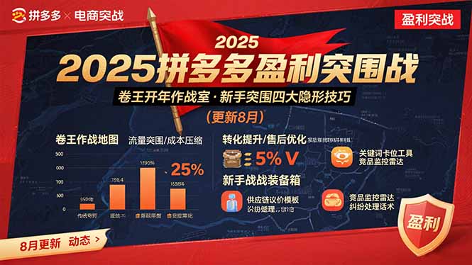2025拼多多盈利突围战：卷王开年作战室，新手突围四大隐形技巧(更新8月-鑫梵淘