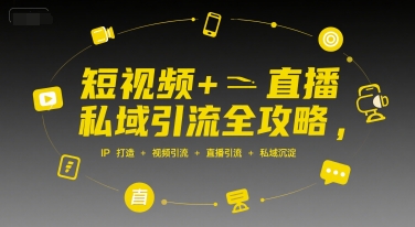 短视频+直播私域引流全攻略，IP打造 +视频引流 +直播引流 +私域沉淀-鑫梵淘