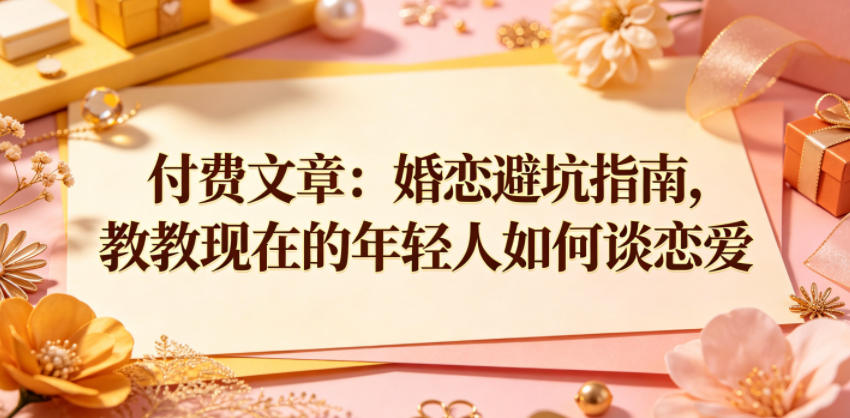 付费文章：婚恋避坑指南，教教现在的年轻人如何谈恋爱-鑫梵淘