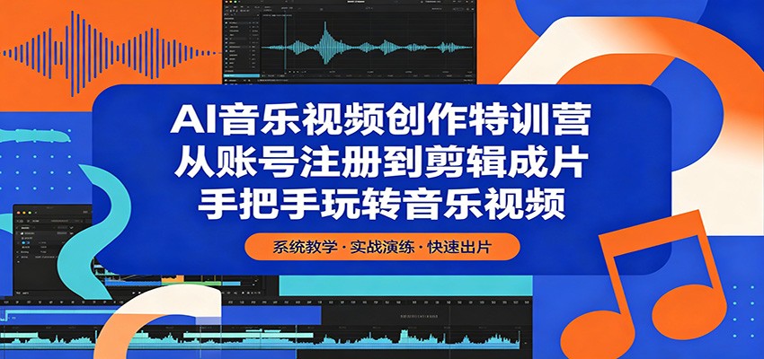 AI音乐视频创作特训营：从账号注册到剪辑成片，手把手玩转音乐视频-鑫梵淘