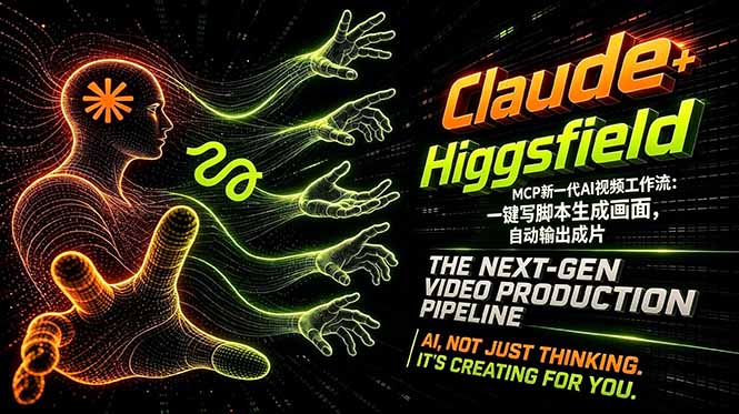 Claude+Higgsfield MCP新一代AI视频工作流：一键写脚本生成画面，自动输出成片-鑫梵淘