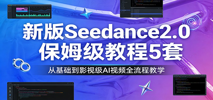 新版Seedance2.0保姆级教程5套：从基础到影视级AI视频全流程教学-鑫梵淘