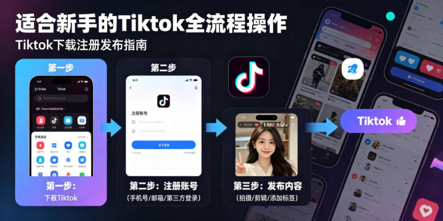 Tiktok下载注册发布，适合新手的Tiktok全流程操作-鑫梵淘