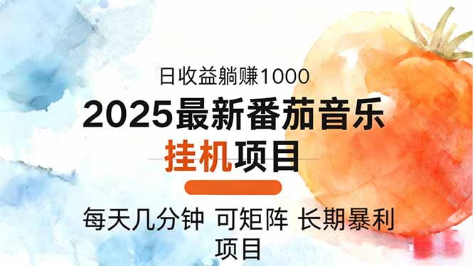 2025年最新番茄音乐人挂机项目，每天几分钟，月入1000＋，可矩阵，一台...-鑫梵淘