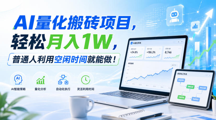AI量化搬砖项目，轻松月入1W，新手小白也能直接入局！-鑫梵淘