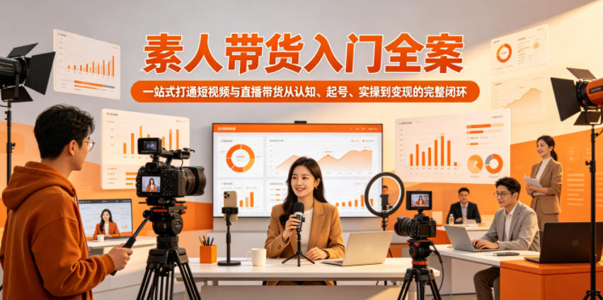 素人带货入门全案，一站式打通短视频与直播带货从认知、起号、实操到变现的完整闭环-鑫梵淘
