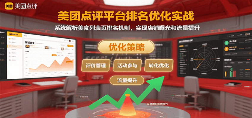 美团点评平台排名优化实战，系统解析美食列表页排名机制，实现店铺曝光和流量提升-鑫梵淘