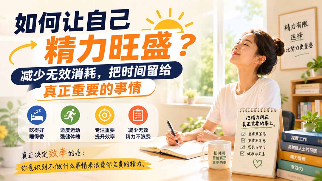 付费文章：如何让自己精力旺盛？减少无效消耗，把时间留给真正重要的事情-鑫梵淘