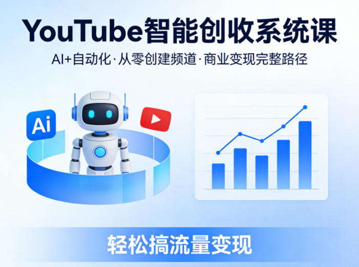 YouTube智能创收系统课，AI+自动化，从零创建YouTube频道并实现商业变现的完整路径，轻松搞流量变现-鑫梵淘