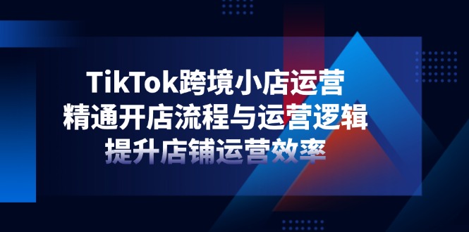 TikTok跨境小店运营，精通开店流程与运营逻辑，提升店铺运营效率-鑫梵淘