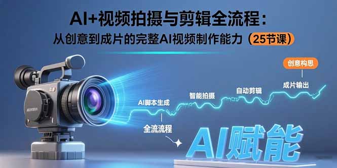 AI+视频拍摄与剪辑全流程：从创意到成片的完整AI视频制作能力(25节课-鑫梵淘