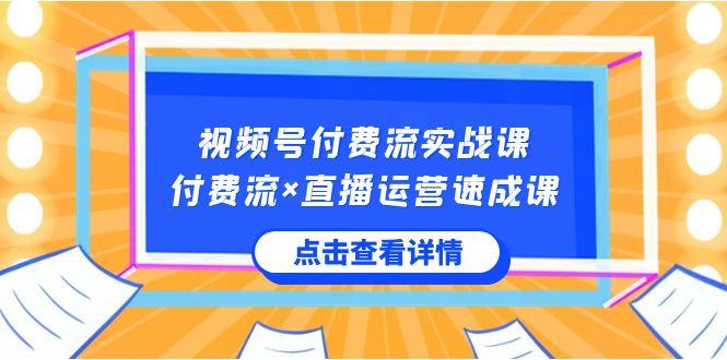 视频号付费流实战课，付费流×直播运营速成课，让你快速掌握视频号核心运营技能-鑫梵淘