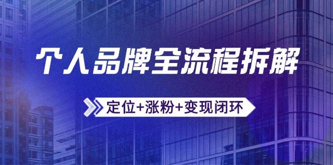 （14799期）个人品牌全流程拆解：定位+涨粉+变现闭环，微信生态运营与资源整合-鑫梵淘