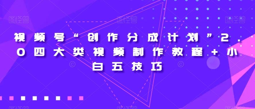 视频号“创作分成计划”2.0四大类视频制作教程+小白五技巧【揭秘】-鑫趣淘