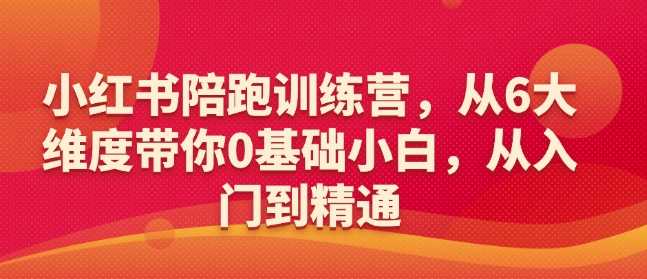 小红书陪跑训练营，从6大维度带你0基础小白，从入门到精通-鑫梵淘