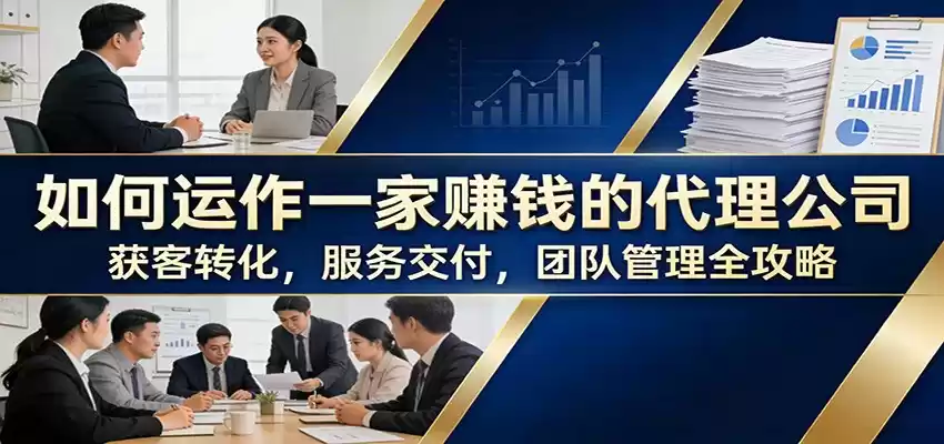 如何运作一家赚钱的代理公司：获客转化，服务交付，团队管理全攻略-鑫梵淘
