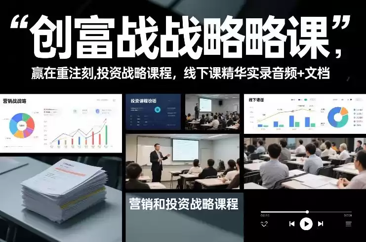 创富战略课,赢在重注时刻,营销和投资战略课程,线下课精华实录音频+文档