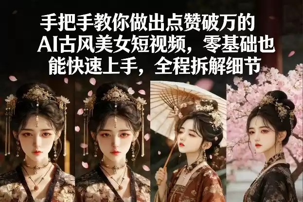手把手教你做出点赞破万的AI古风美女短视频，零基础也能快速上手，全程拆解细节-鑫梵淘