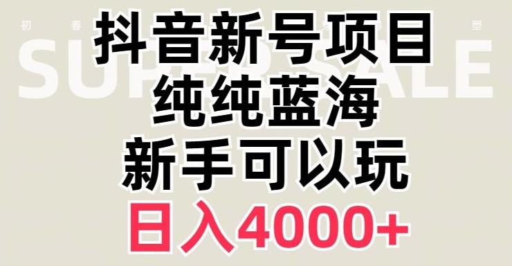 抖音蓝海赛道，必须是新账号，日入4000+【揭秘】-鑫梵淘