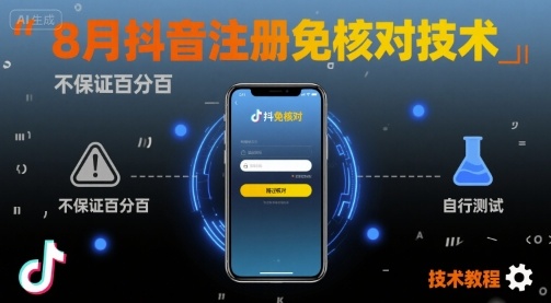 8月抖音注册免核对技术，不保证百分百，自测-鑫梵淘