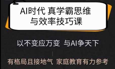 Ai时代真学霸思维与学习方法课，有格局且接地气，家庭教育有力参考-鑫梵淘