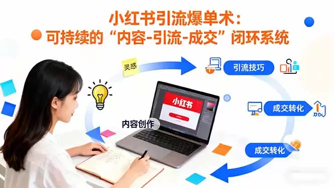 小红书引流爆单术：构建一套低成本 可持续的“内容-引流-成交”闭环系统-鑫梵淘