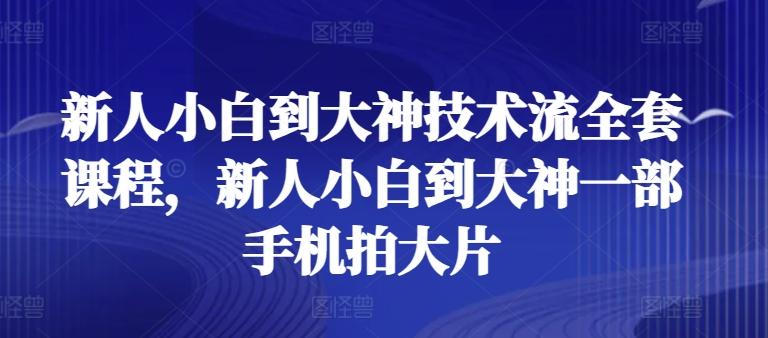 新人小白到大神技术流全套课程，新人小白到大神一部手机拍大片-鑫梵淘