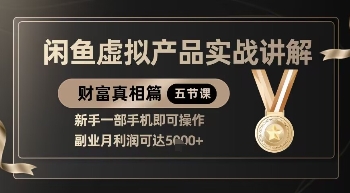 精品！闲鱼虚拟产品实战讲解，新手一部手机即可操作，副业月利润可达5k+-鑫梵淘