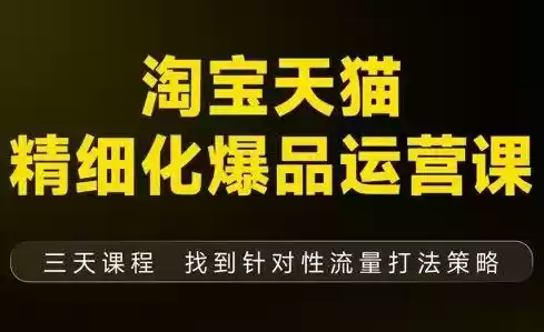 猫课子幽·淘宝天猫精细化爆品运营【音频+字幕+文档】(9月12-14杭州线下课)-鑫梵淘