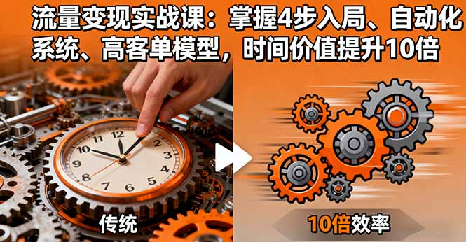 流量变现实战课：掌握4步入局、自动化系统、高客单模型，时间价值提升10倍-鑫梵淘
