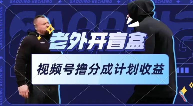 老外开盲盒视频，撸视频号分成计划收益，每天只需一小时，新手小白轻松上手【揭秘】-鑫梵淘