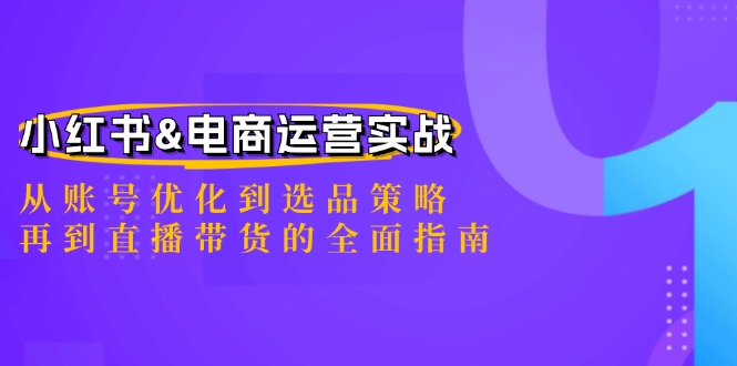 小红书&电商运营实战：从账号优化到选品策略，再到直播带货的全面指南-鑫梵淘