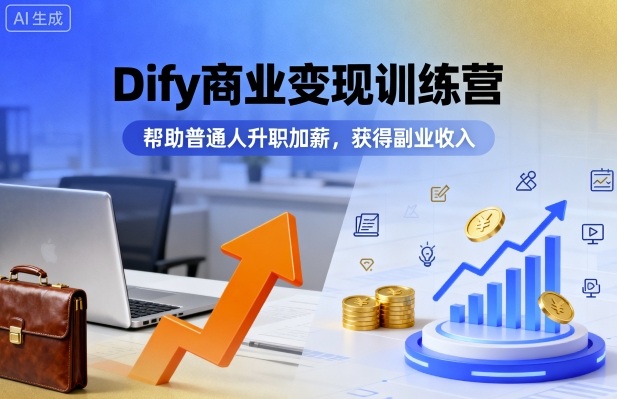 Dify商业变现训练营，帮助普通人升职加薪，获得副业收入-鑫梵淘