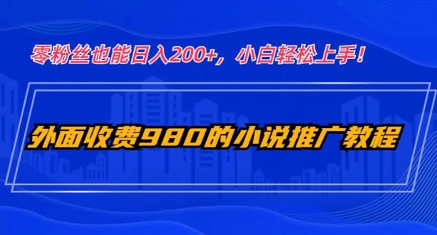 外面收费980的小说推广教程：零粉丝也能日入200+，小白轻松上手！-鑫梵淘