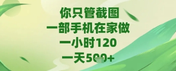 你只管截图，一部手机在家做，苹果安卓都可以，一天5张+【揭秘】-鑫梵淘
