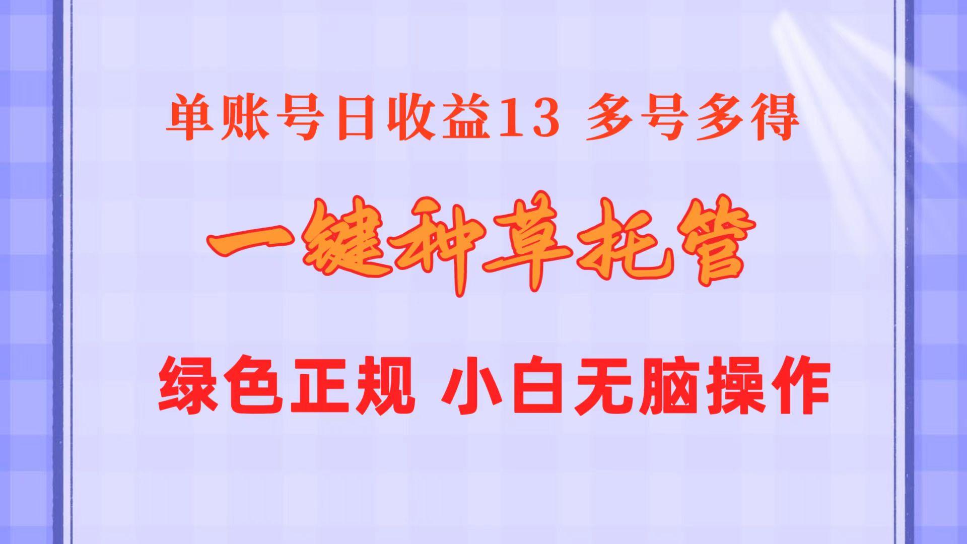 一键种草托管 单账号日收益13元  10个账号一天130  绿色稳定 可无限推广-鑫梵淘