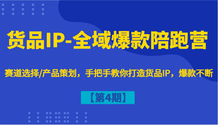 货品IP-全域爆款陪跑营【第4期】赛道选择/产品策划，手把手教你打造货品IP，爆款不断-鑫梵淘