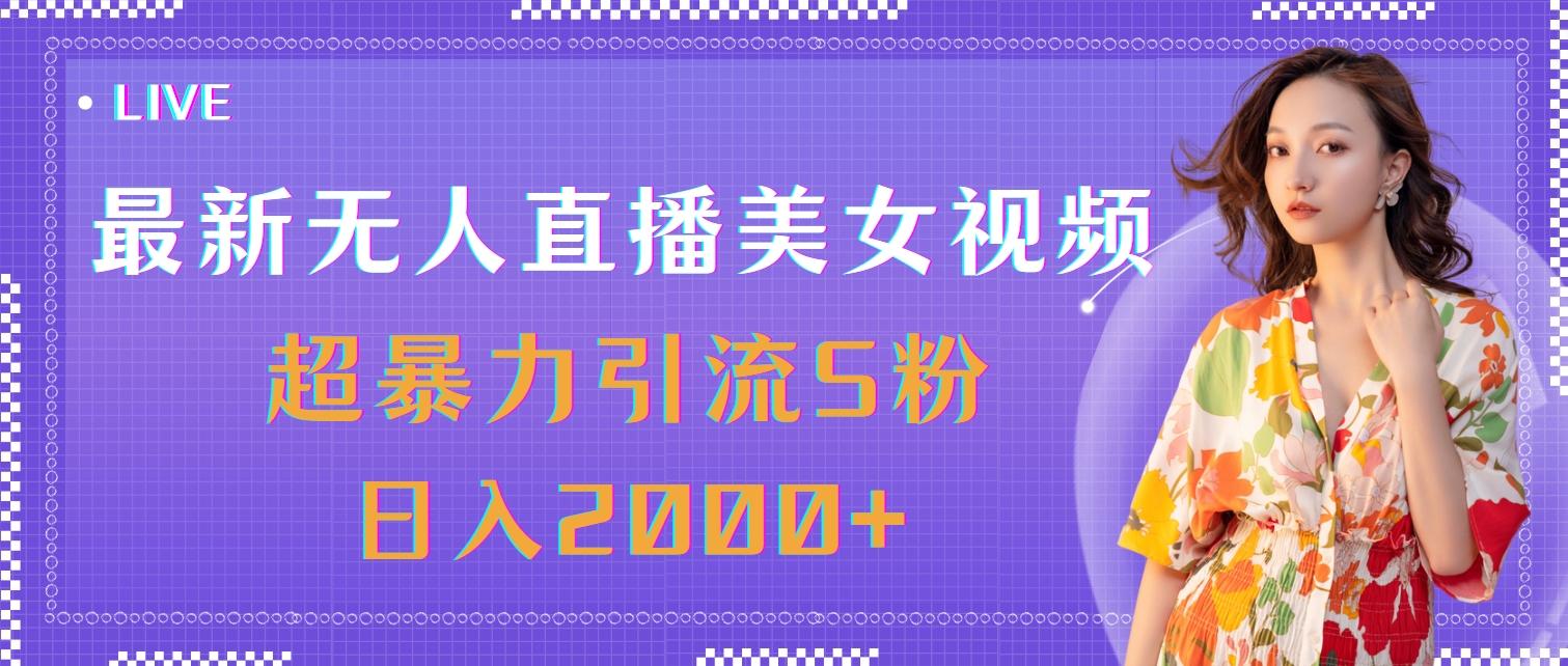 最新无人直播美女视频，超暴力引流S粉日入2000+-鑫梵淘